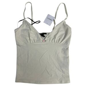 Forever 21 Y2K Style Babydoll Flower Rosette Sleeveless Blouse Size Small NEW